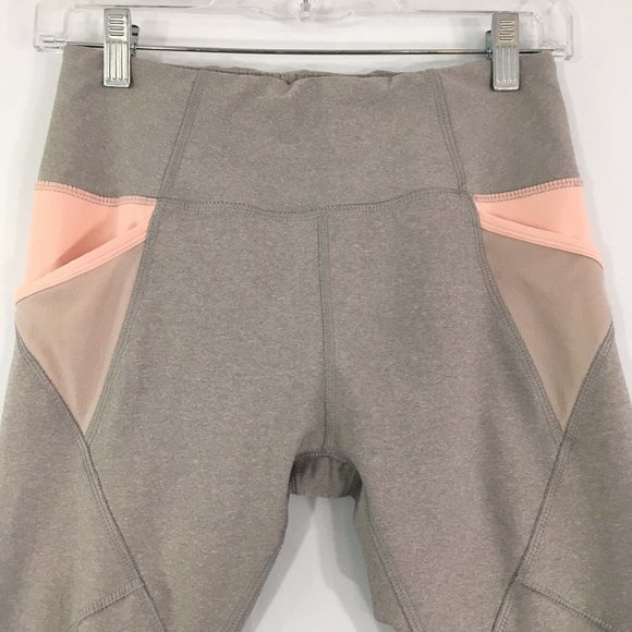RBX Womens Gray Pink Active Wear Leggings, Crop Capri Workout Pants, M - Picture 2 of 9